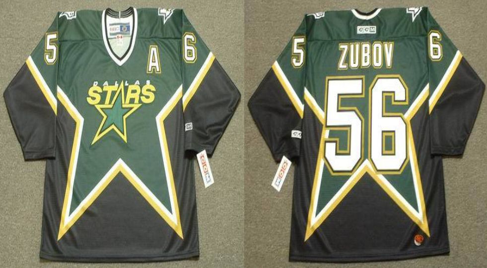 2019 Men Dallas Stars #56 Zubov Black CCM NHL jerseys->dallas stars->NHL Jersey